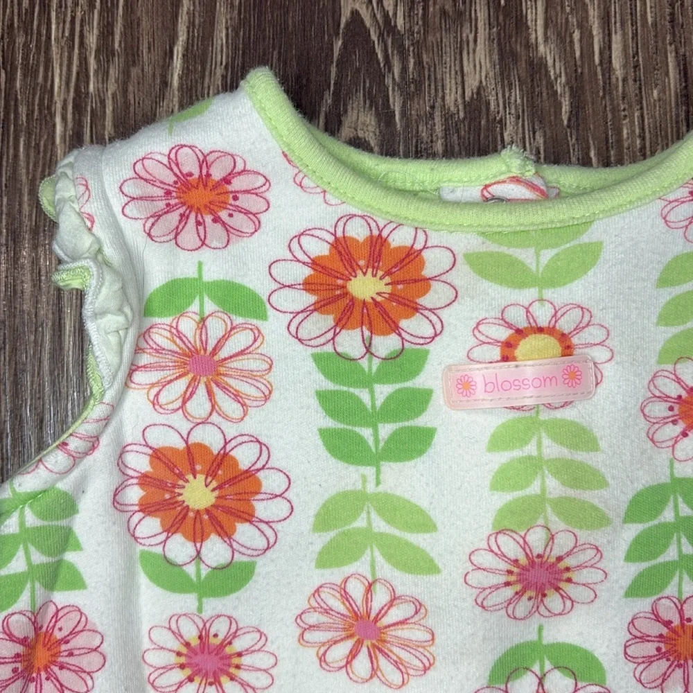 Carter’s 12 month Floral Baby Dress with Bodysuit attached springy colors